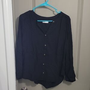 Sonoma Blue 3/4 Sleeve Relaxed Button Down Shirt